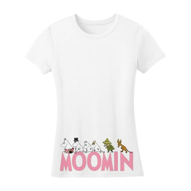Moomins T Shirt Trail Logo new Official Womens Skinny Fit Grey